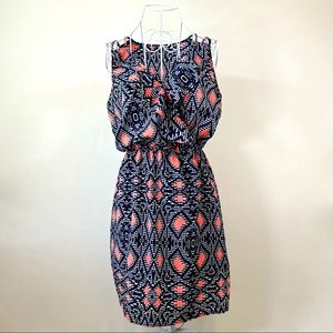 Neon pop midi dress with elastic waist